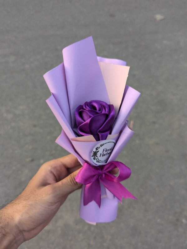 B140 Purple Single Ribbon Rose - Image 2