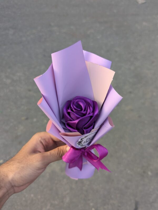 B140 Purple Single Ribbon Rose